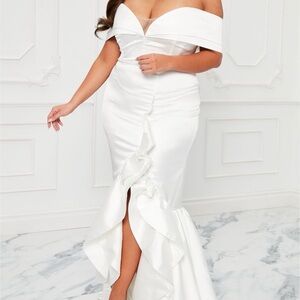Fashion Nova Strapless White Bridal Dress